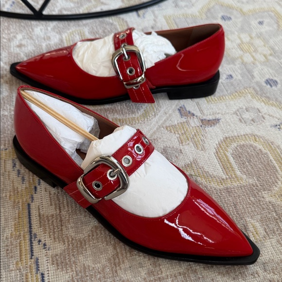 NEW Anthropologie Maeve Pointed-Toe Moto Mary Jane Flats Size 39 - Picture 9 of 10